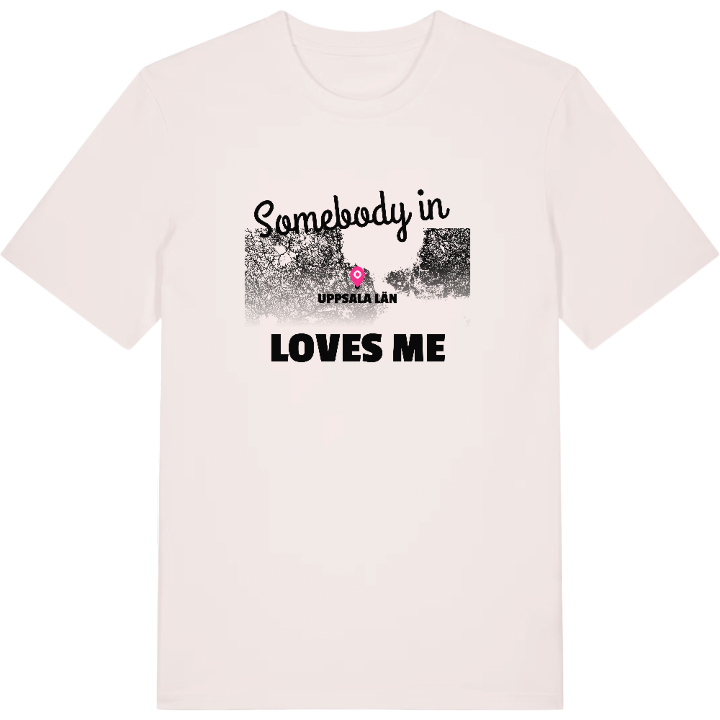 Nogen i Uppsala län elsker mig t-shirt – t-shirt fra PinShirt
