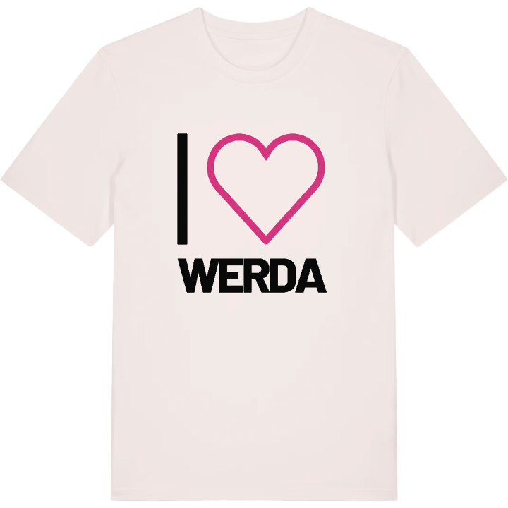 Jeg elsker Werda T-shirt stort tryk – t-shirt fra PinShirt