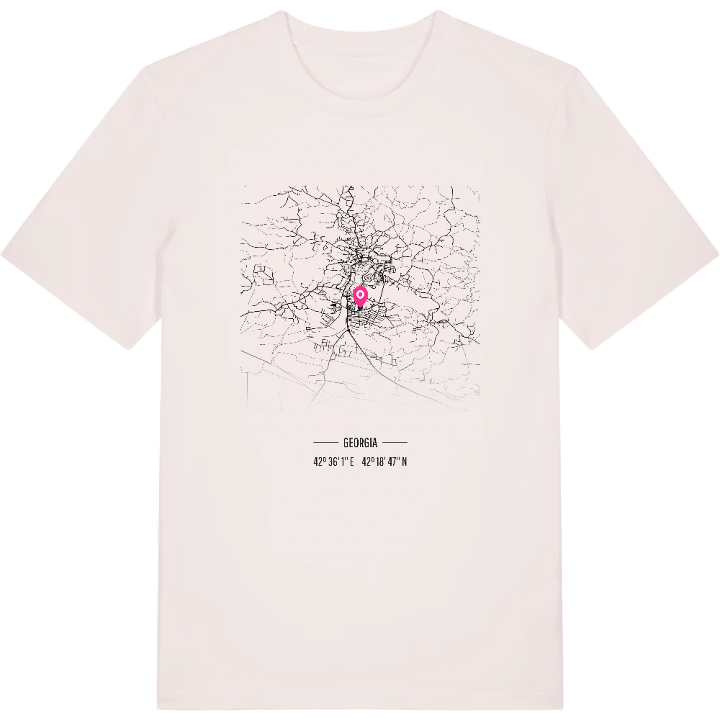 წყალტუბო map t-shirt – t-shirt from PinShirt