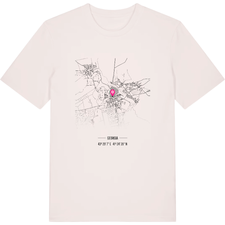 ახალქალაქი map t-shirt – t-shirt from PinShirt