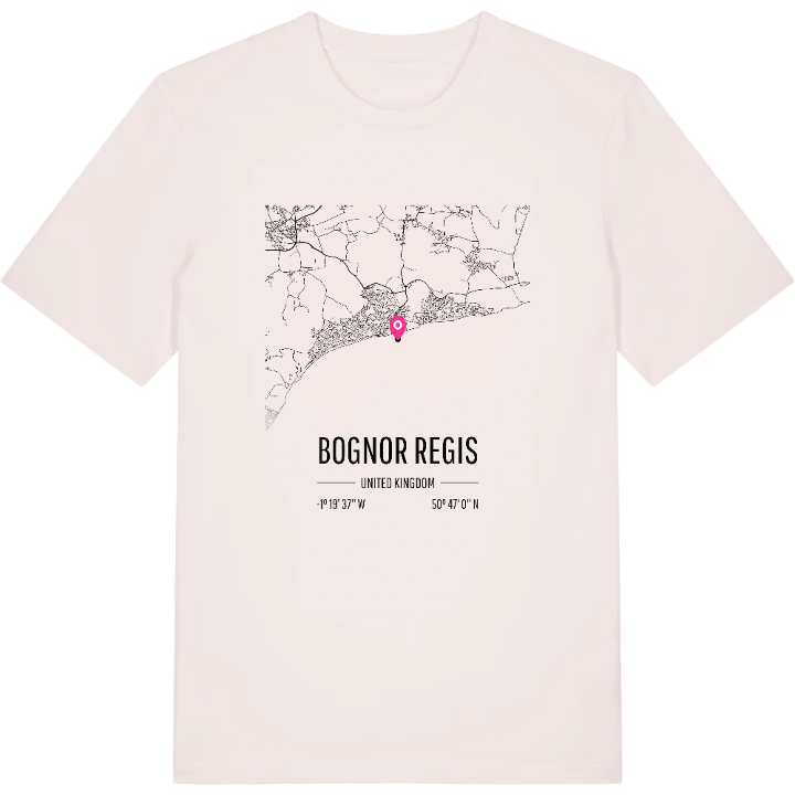 Bognor Regis map t-shirt – t-shirt from PinShirt
