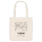 Champlan map tote bag