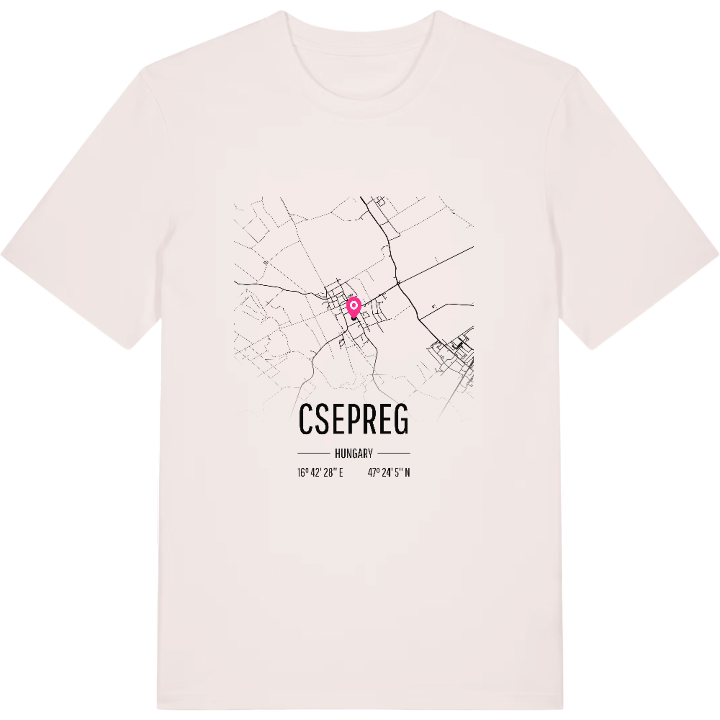 Csepreg map t-shirt – t-shirt from PinShirt