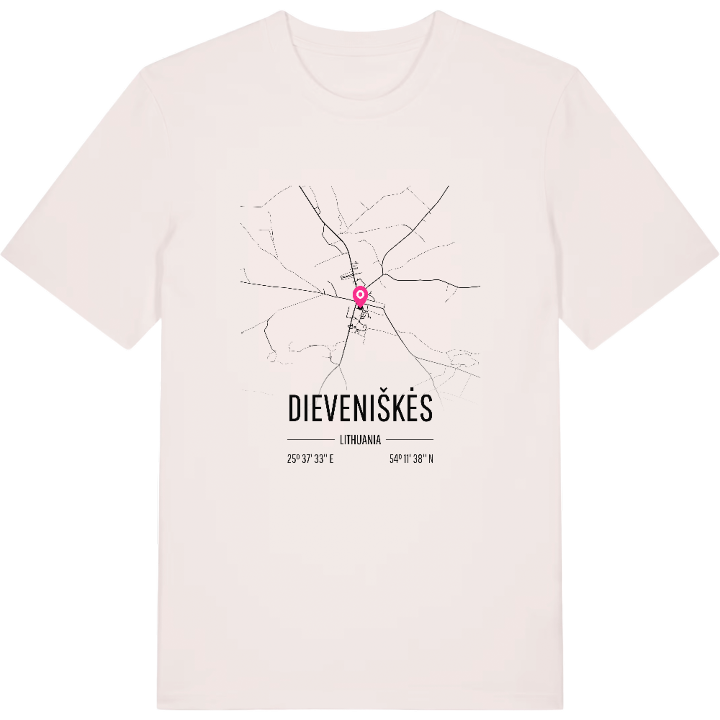 Dieveniškės map t-shirt – t-shirt from PinShirt