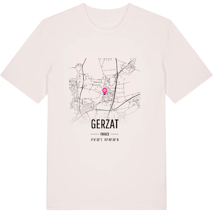 Gerzat map t-shirt – t-shirt from PinShirt