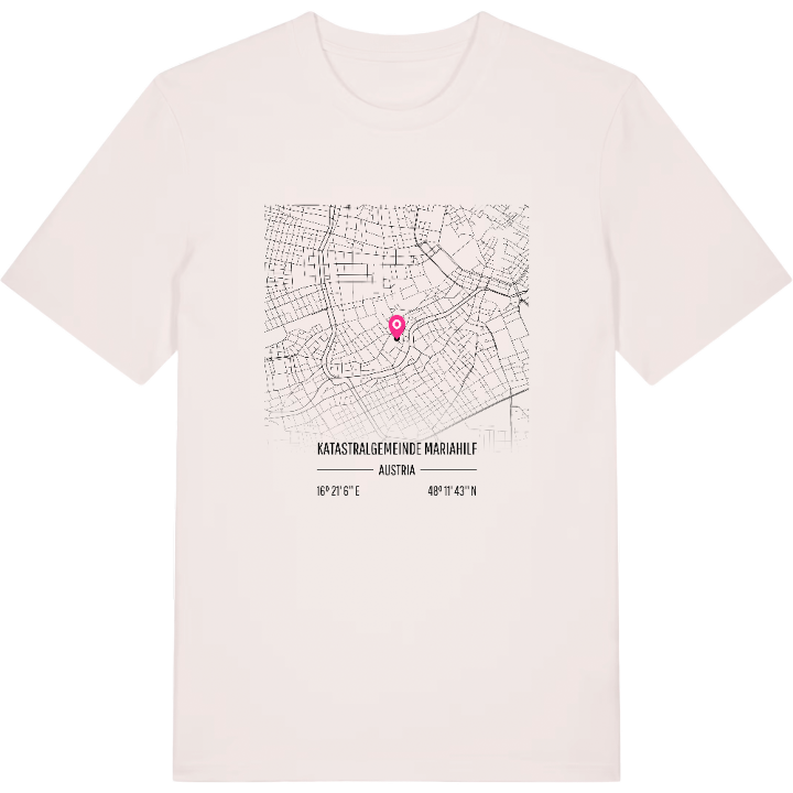Katastralgemeinde Mariahilf map t-shirt – t-shirt from PinShirt