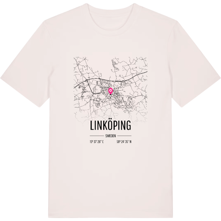 Linköping map t-shirt – t-shirt from PinShirt