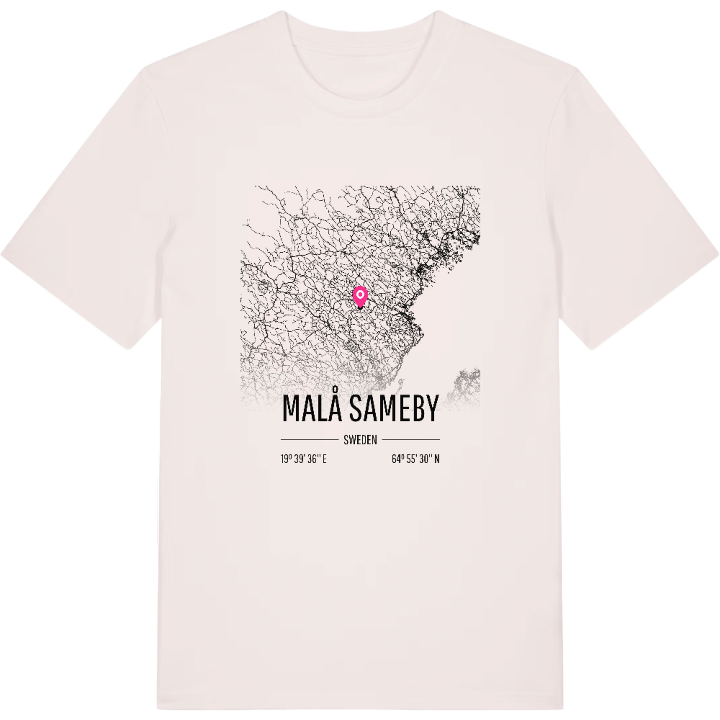 Malå sameby map t-shirt – t-shirt from PinShirt