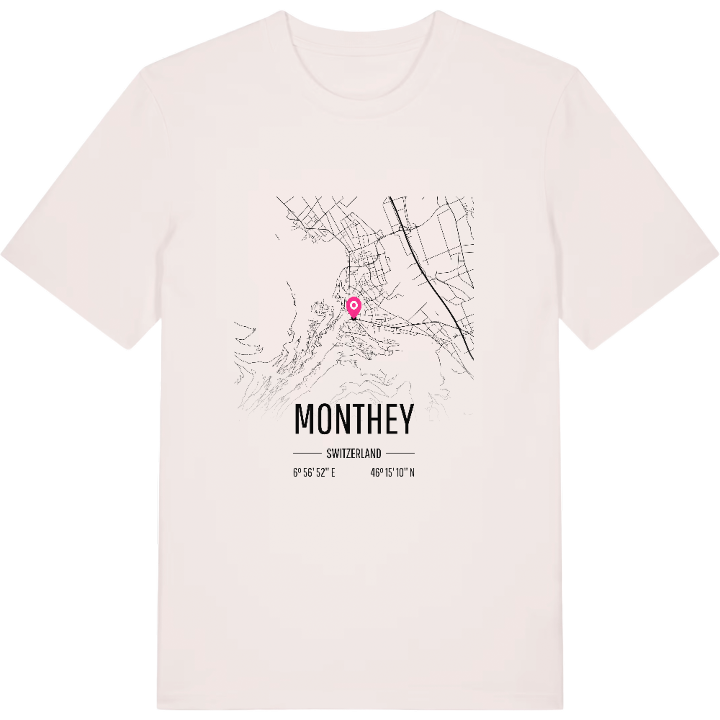 Monthey map t-shirt – t-shirt from PinShirt