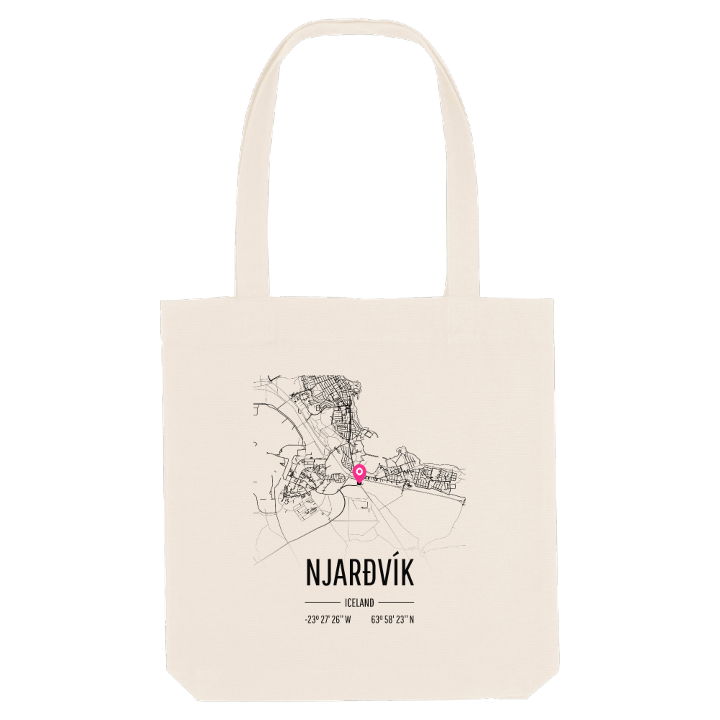 Njarðvík map tote bag – tote bag from PinShirt