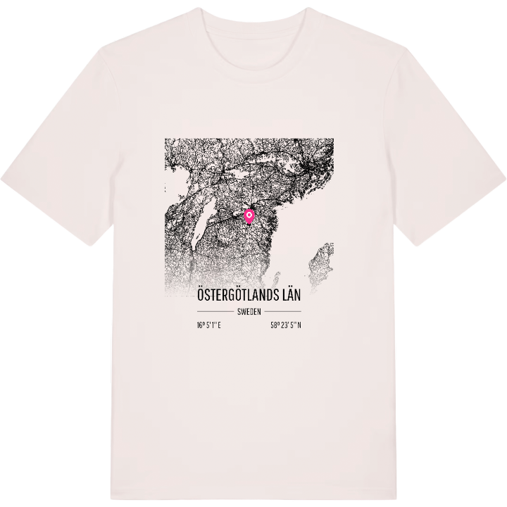 Östergötlands län map t-shirt – t-shirt from PinShirt