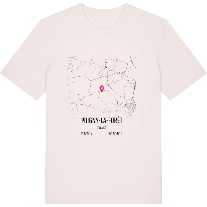Poigny-la-Forêt map t-shirt – t-shirt from PinShirt