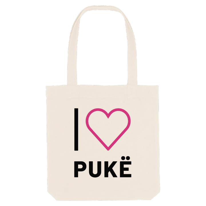 I love Pukë tote bag large print – tote bag from PinShirt