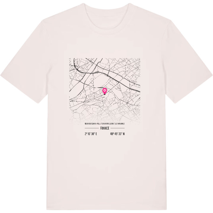 Quartier Centre-Ville / Corentin Celton / Les Varennes map t-shirt – t-shirt from PinShirt