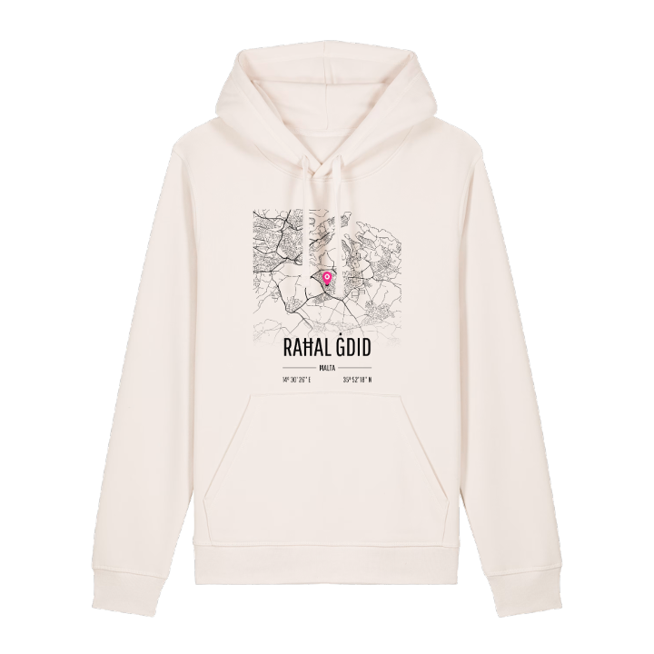 Raħal Ġdid map hoodie – hoodie from PinShirt