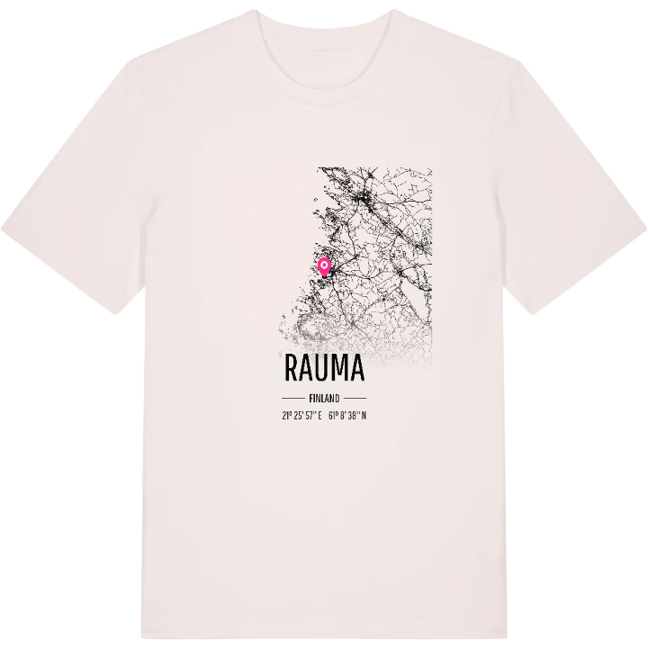 Rauma map t-shirt – t-shirt from PinShirt