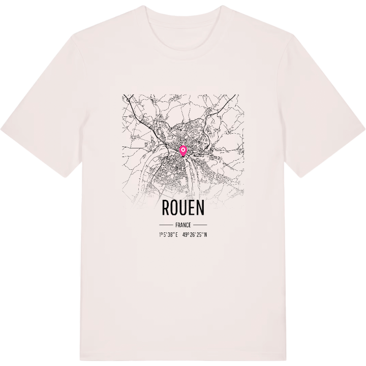 Rouen map t-shirt – t-shirt from PinShirt