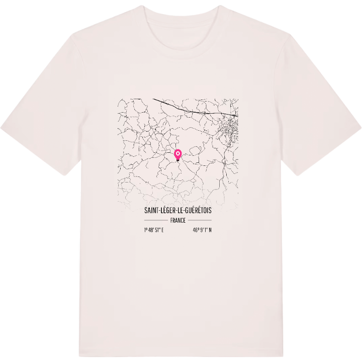 Saint-Léger-le-Guérétois map t-shirt – t-shirt from PinShirt