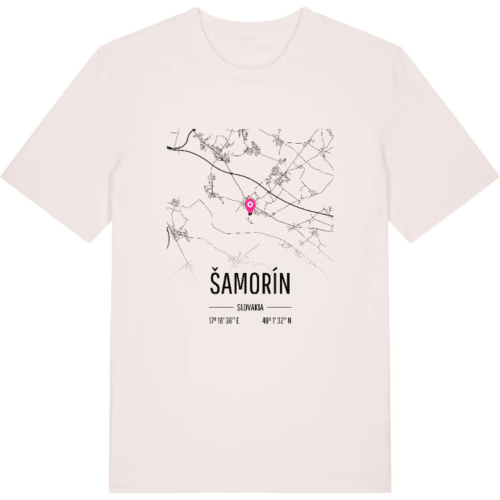 Šamorín map t-shirt – t-shirt from PinShirt