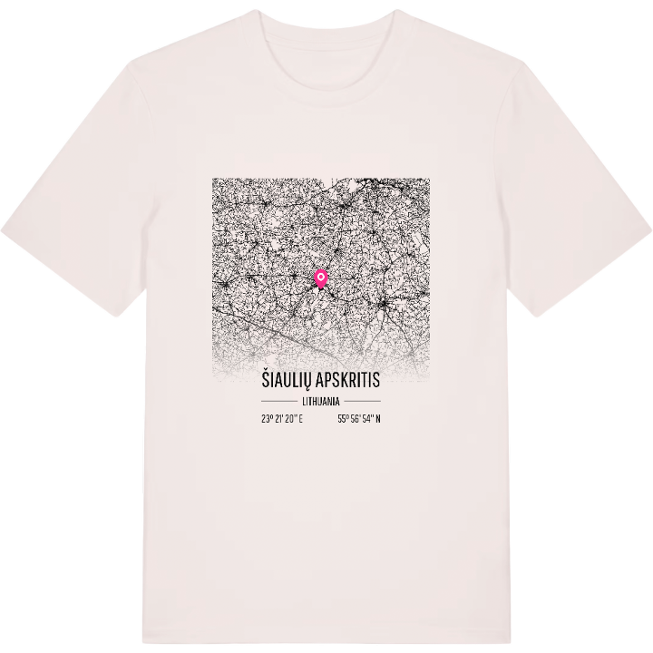 Šiaulių apskritis map t-shirt – t-shirt from PinShirt
