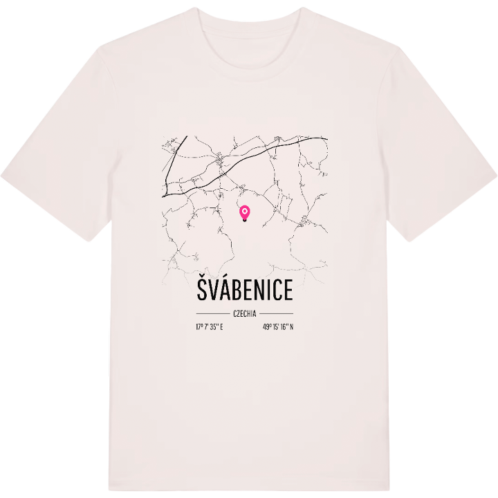 Švábenice map t-shirt – t-shirt from PinShirt