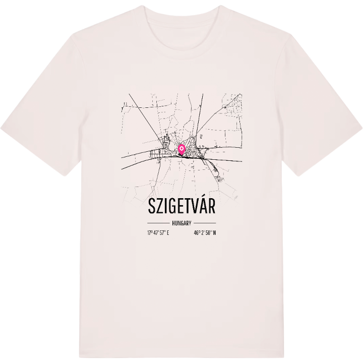 Szigetvár map t-shirt – t-shirt from PinShirt