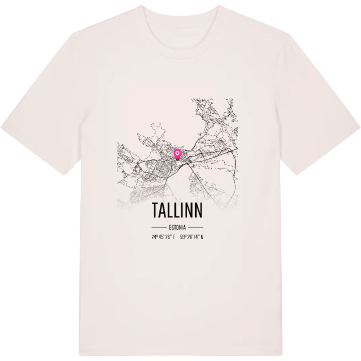 Tallinn map t-shirt – t-shirt from PinShirt