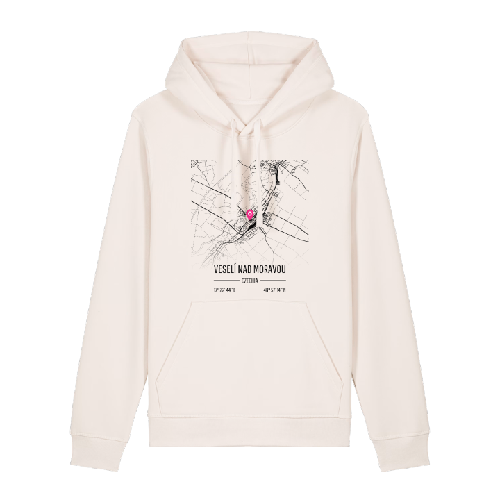Veselí nad Moravou map hoodie – hoodie from PinShirt