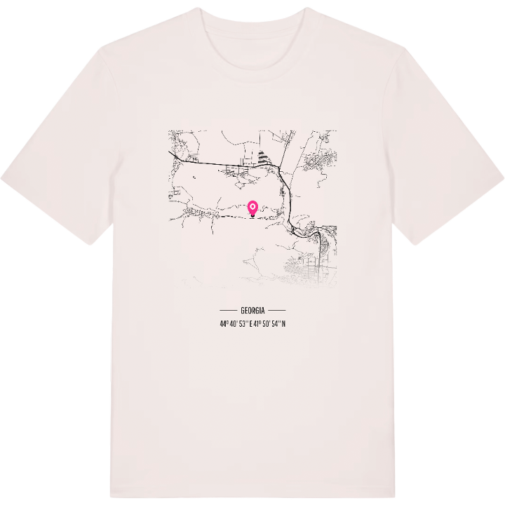 მცხეთა map t-shirt – t-shirt from PinShirt