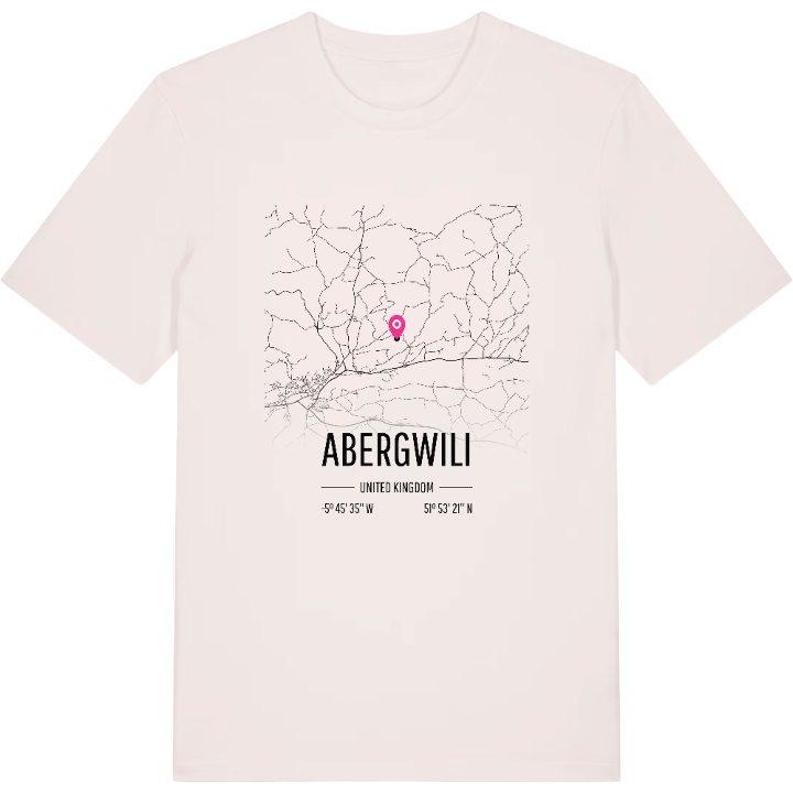 Abergwili map t-shirt – t-shirt from PinShirt