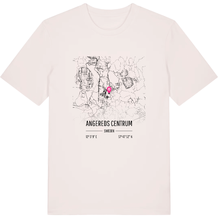 Angereds Centrum map t-shirt – t-shirt from PinShirt