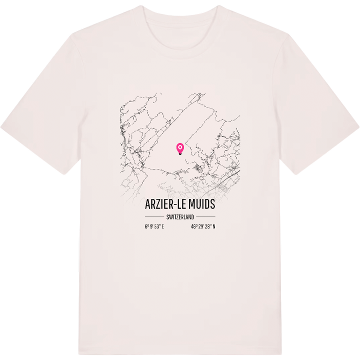 Arzier-Le Muids map t-shirt – t-shirt from PinShirt