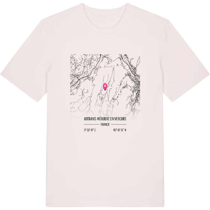 Autrans-Méaudre en Vercors map t-shirt – t-shirt from PinShirt