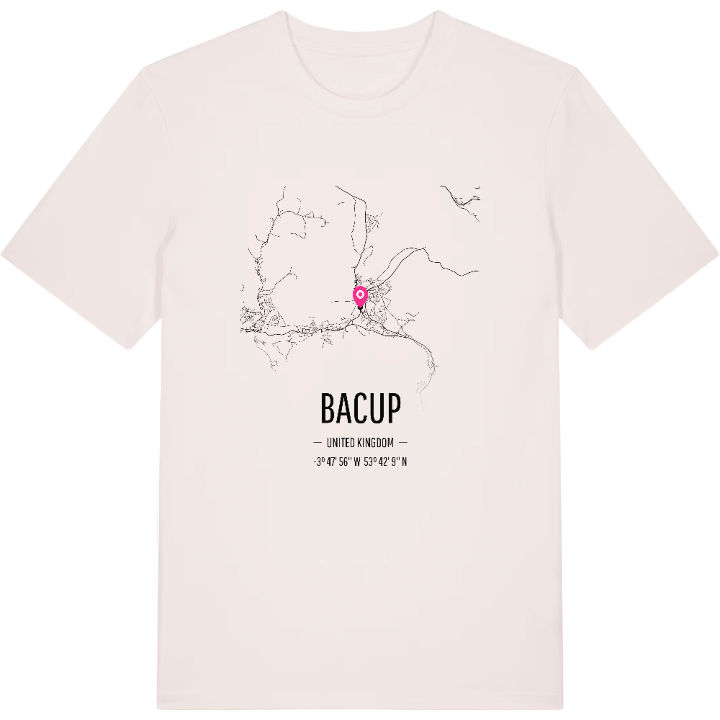 Bacup map t-shirt – t-shirt from PinShirt