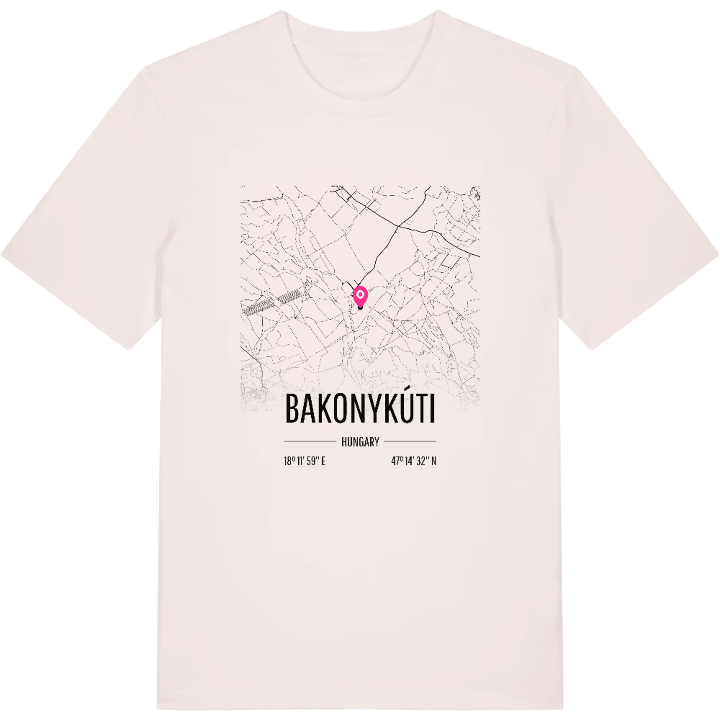 Bakonykúti map t-shirt – t-shirt from PinShirt