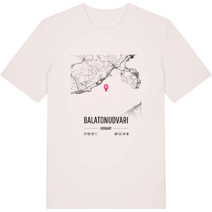 Balatonudvari map t-shirt – t-shirt from PinShirt