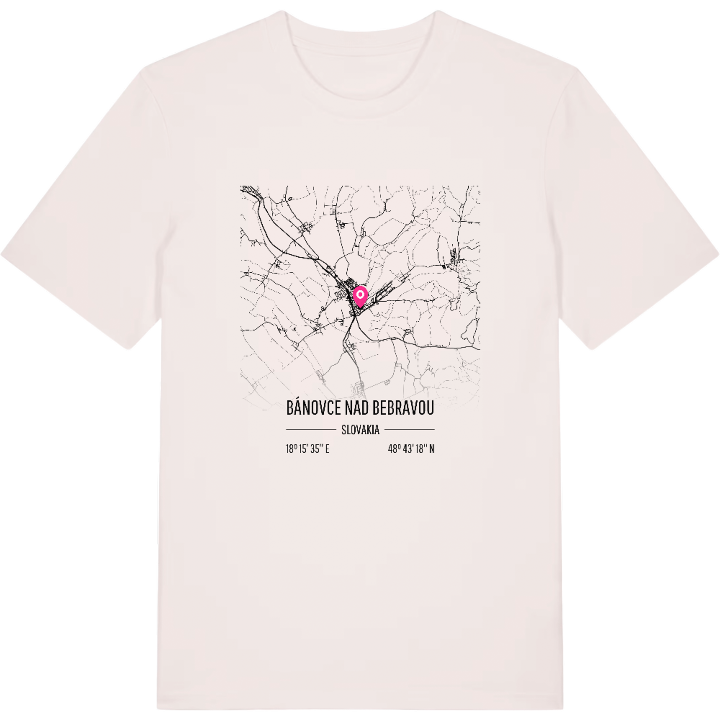 Bánovce nad Bebravou map t-shirt – t-shirt from PinShirt