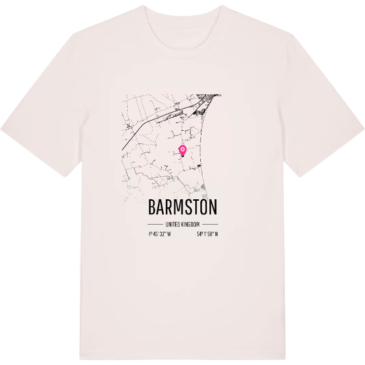 Barmston map t-shirt – t-shirt from PinShirt