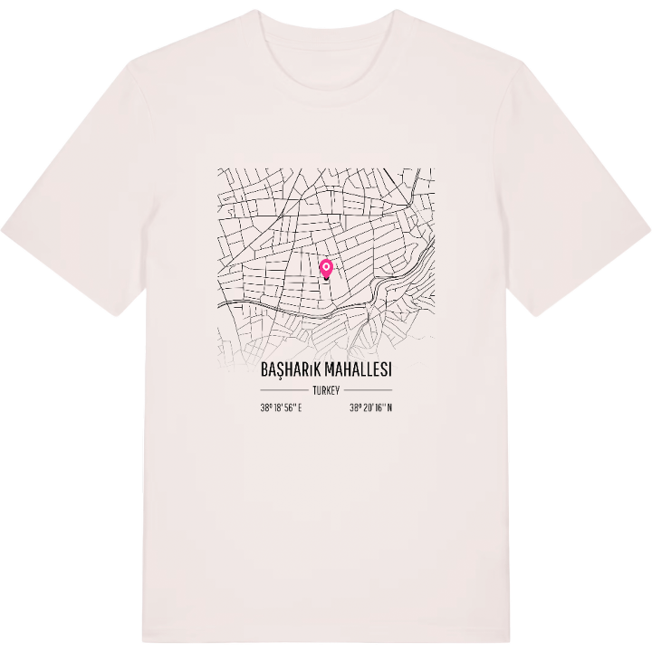 Başharık Mahallesi map t-shirt – t-shirt from PinShirt