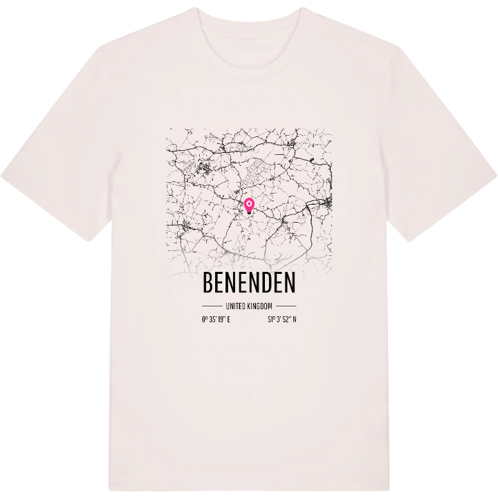 Benenden map t-shirt – t-shirt from PinShirt