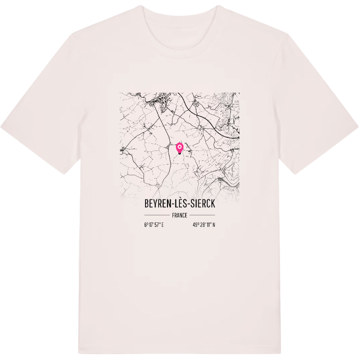 Beyren-lès-Sierck map t-shirt – t-shirt from PinShirt