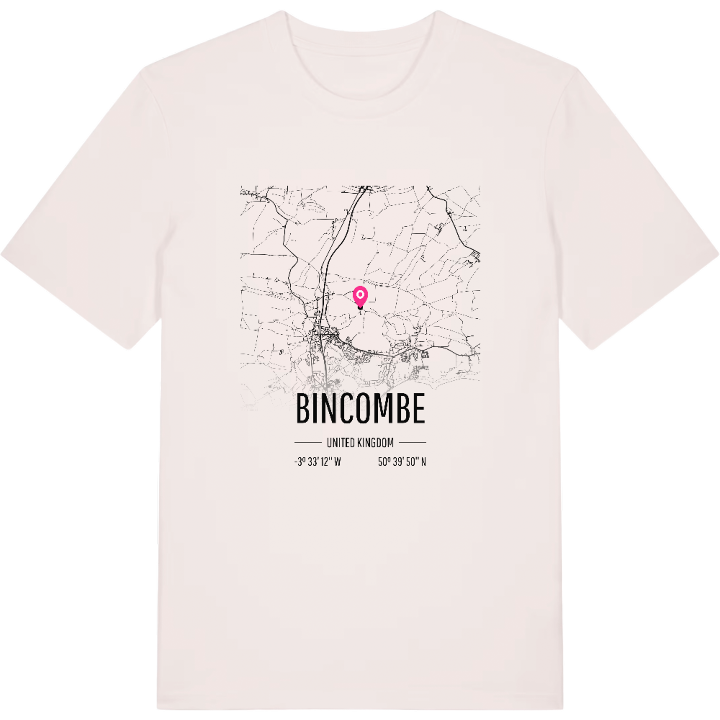 Bincombe map t-shirt – t-shirt from PinShirt