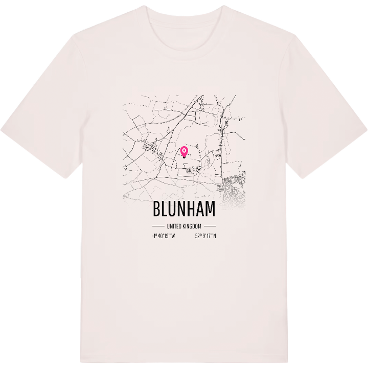 Blunham map t-shirt – t-shirt from PinShirt