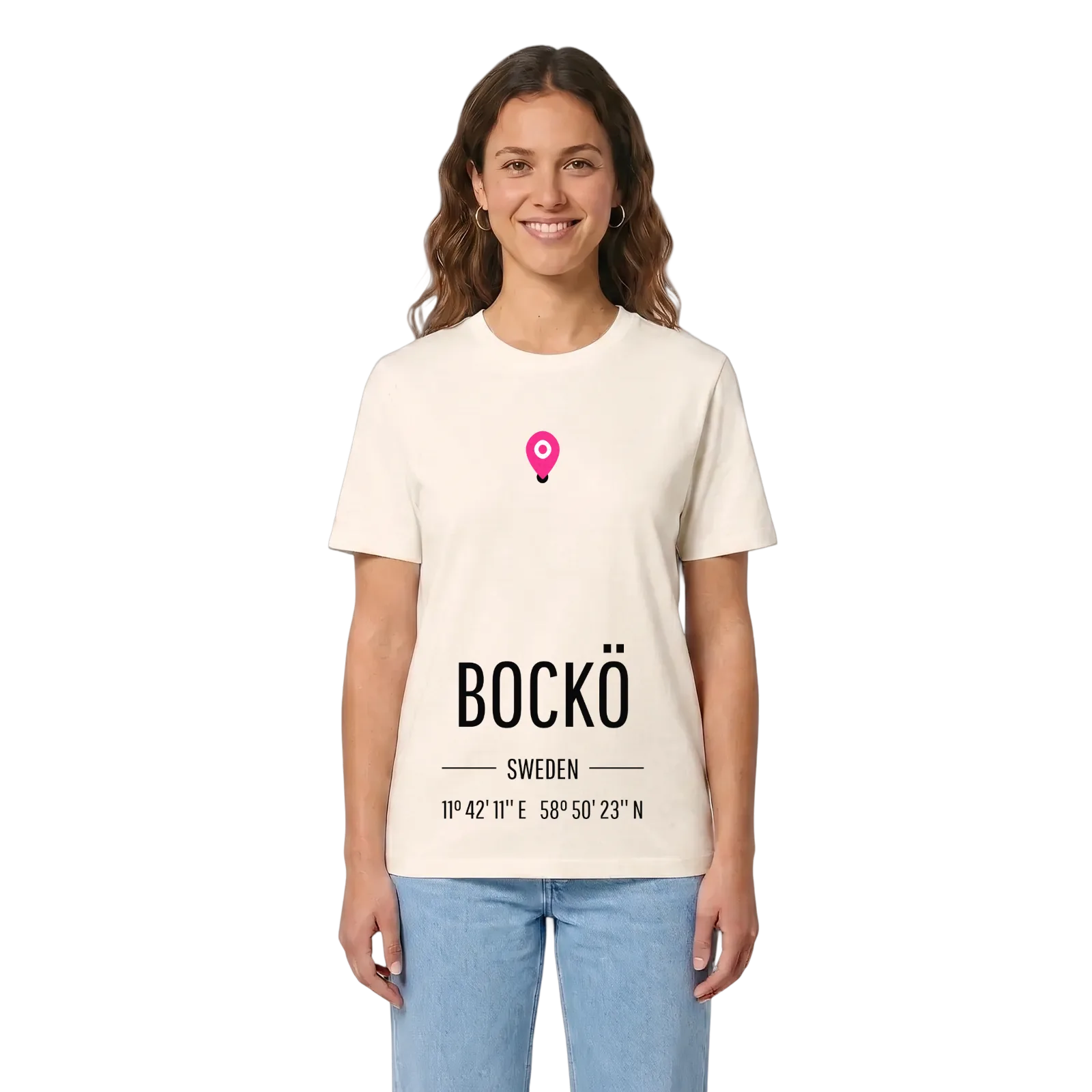 Bockö karta t-shirt – Vintage White, in context