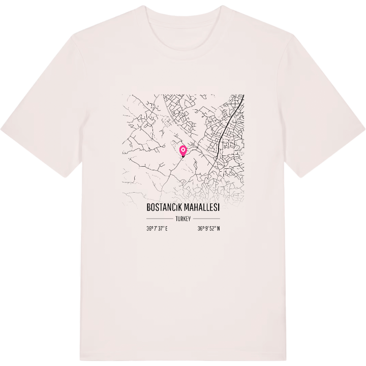 Bostancık Mahallesi map t-shirt – t-shirt from PinShirt