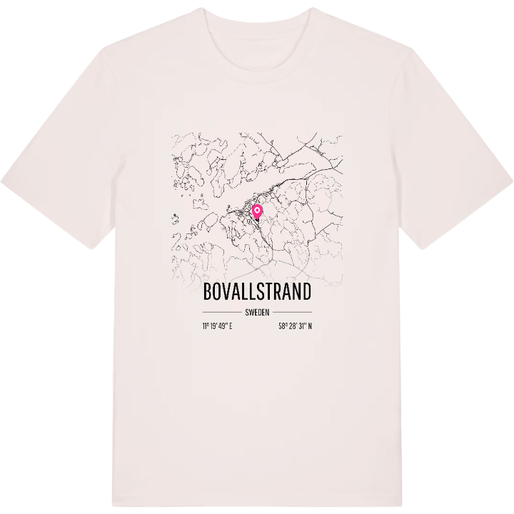Bovallstrand map t-shirt – t-shirt from PinShirt
