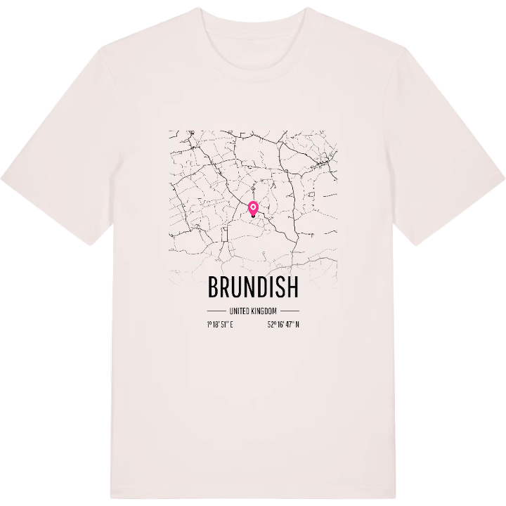 Brundish map t-shirt – t-shirt from PinShirt