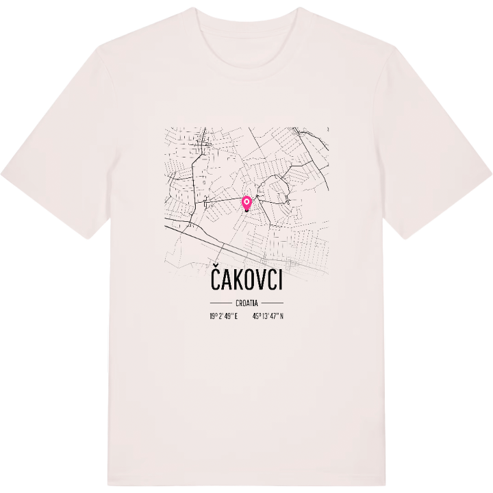 Čakovci map t-shirt – t-shirt from PinShirt