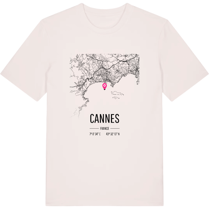 Cannes map t-shirt – t-shirt from PinShirt