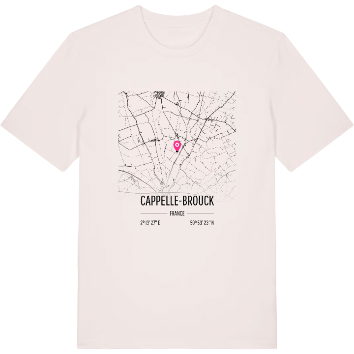 Cappelle-Brouck map t-shirt – t-shirt from PinShirt